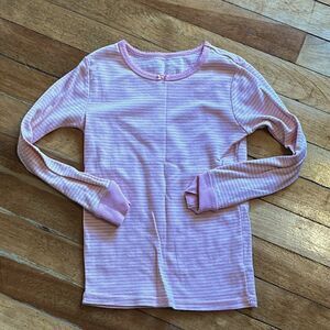 5/$15 Carter’s Girl’s long sleeve pink and white striped pajama top 7/7A